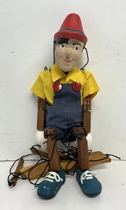 Vintage Ceramic Disneys Pinocchio Marionette String Puppet Red Hat - Picture 1 of 15
