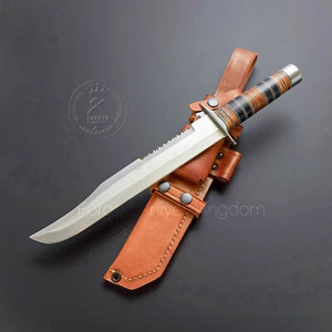 Rare!!! Handmade Full Tang D2 Bigfoot SawBack Bowie Hunter Combat Knife. - Picture 1 of 3