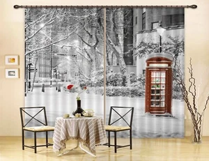 3D Winter Trees G2026 Photo Blockout Curtain Fabric Window Honey 2023 - Picture 1 of 7