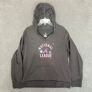 Atlanta Braves 2021 National League Champions Womens Hoodie Gray Size XL - Picture 1 of 3