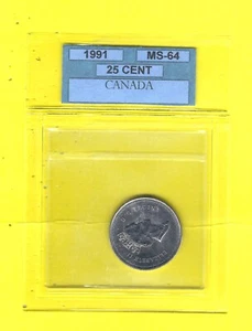 1991 NIEDRIGE POSTMÜNZE SELTENER SCHLÜSSEL DATUM KANADA 25 CENT MÜNZE! COINMART BEWERTET - Bild 1 von 2