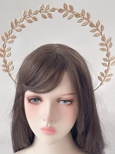 Women Gold Moon Celestial Gold Leaf Costume Party Hair Band headband Hoop Crown - Picture 1 of 21