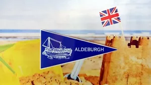 Banderín de vacaciones Aldeburgh Suffolk - Pegatina de viaje de vidrio para automóvil clásico - Imagen 1 de 1