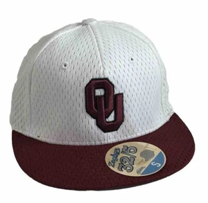 Oklahoma Sooners Zephyr 32/5 Fitted Hat Cap White Knit Polyester Red/White - Picture 1 of 9