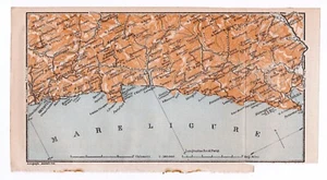 1909 Genoa, Portofino, Rapallo, Chiavari, Liguria, Italy, Antique Map - Picture 1 of 1