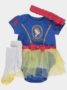 Baby Girls Snow White 3 Piece Fancy Dress Includes Headband & Tights 12-18 Mnths - Picture 1 of 2