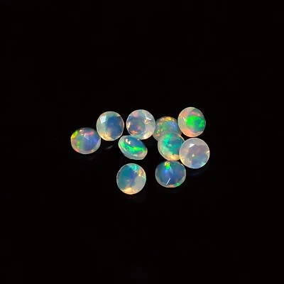 Piedra preciosa suelta de ópalo etíope blanco corte redondo 10 piezas 3,1 quilates 4x4x3 mm A-5570 Foto 1 de 3