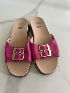 Dr Scholls Get It Movin Sandals Slip On Women's 8 Pink, Gold Buckle