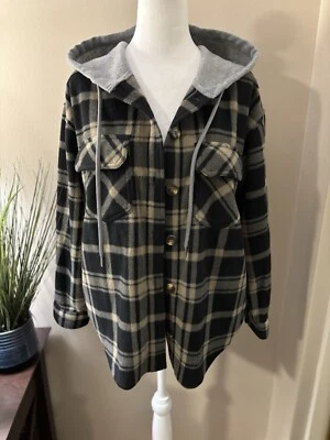 Active USA Long Sleeve Plaid Hoodie Size S - Image 1 of 4