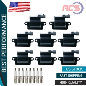 8X Ignition Coil + Spark Plug for Chevrolet GMC Cadillac 4.8L 5.3L 6L 8.1L UF271 - Imagen 1 de 6