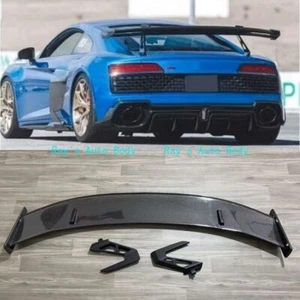 Alerón trasero de fibra de carbono real apto para Audi R8 2018-2023 estilo carreras - Imagen 1 de 12