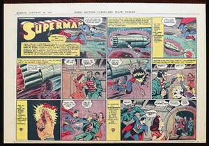SUPERMAN Sunday Page #65 - LEX LUTHOR Saga Begins - Jan 26, 1941 - RARE - Picture 1 of 5