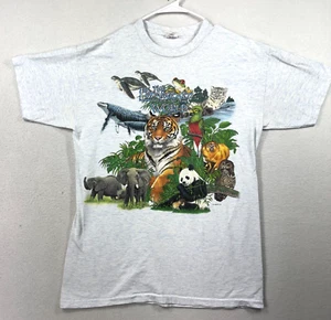 Habitat  Endangered Species of the World Shirt Size Large 90s Heather Blue VTG - Picture 1 of 12