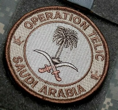 DESERT STORM 2003 GULF WAR OPERATION TELIC SAUDI ARABIA PALM-TREE velkrö PATCH - Image 1 of 4