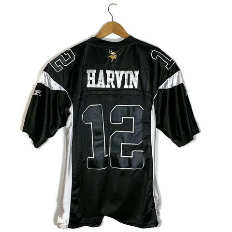 Reebok Mens Size 50 Vikings Percy Harvin 12 Jersey Black White NFL Football Cover