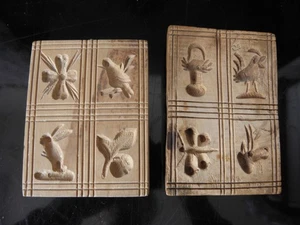 2 vecchi modelli Springerle in legno incisi a mano - Foto 1 di 4