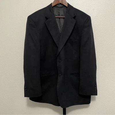 Bill Blass Men's Faux Suede Navy Blue Blazer 44S Old Money Retro Academia — 第 1/4 张图片