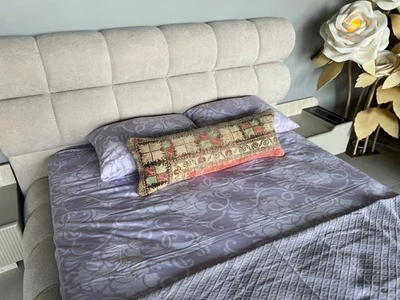 Vintage Sofa Pillow Case, Organic Wool Anatolian Turkish Rug Pillow,12x36 inc - Image 1 of 4