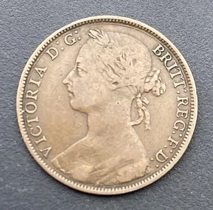 1887 Victoria Penny BH Victorian Bronze  Coins Lot E34 - Picture 1 of 2