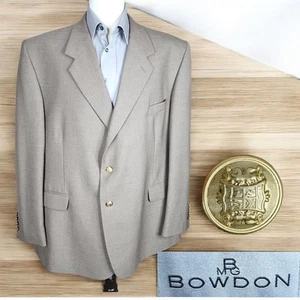 Bowdon Blazer Sport Coat Mens 54R Tan with Gold Buttons - Picture 1 of 11