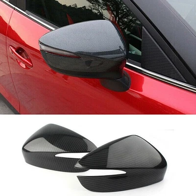 Tapa de cubierta de espejo retrovisor lateral de fibra de carbono para Mazda CX-5 2015-2016 Foto 1 de 4