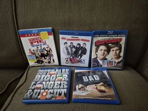 Raunchy Comedy Blu Ray Lot (5) Clerks, South Park, Super Bad, American Pie - Imagen 1 de 2