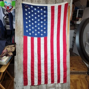 De colección 49 estrellas bandera americana algodón estrellas cosidas 1959-1960 era Alaska 31x58 EE. UU. - Imagen 1 de 10