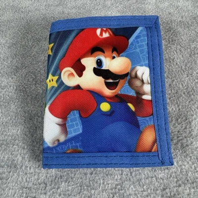 Ninetendo Super Mario Wallet Trifold Blue Multicolor 2019 Bioworld Polyester EUC - Image 1 of 4