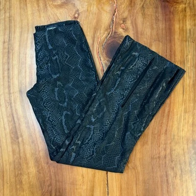 Vintage Y2K Bebe Women's Pants 6 Flare Low rise Snake Skin Print Slit leg EE14 - Image 1 of 4