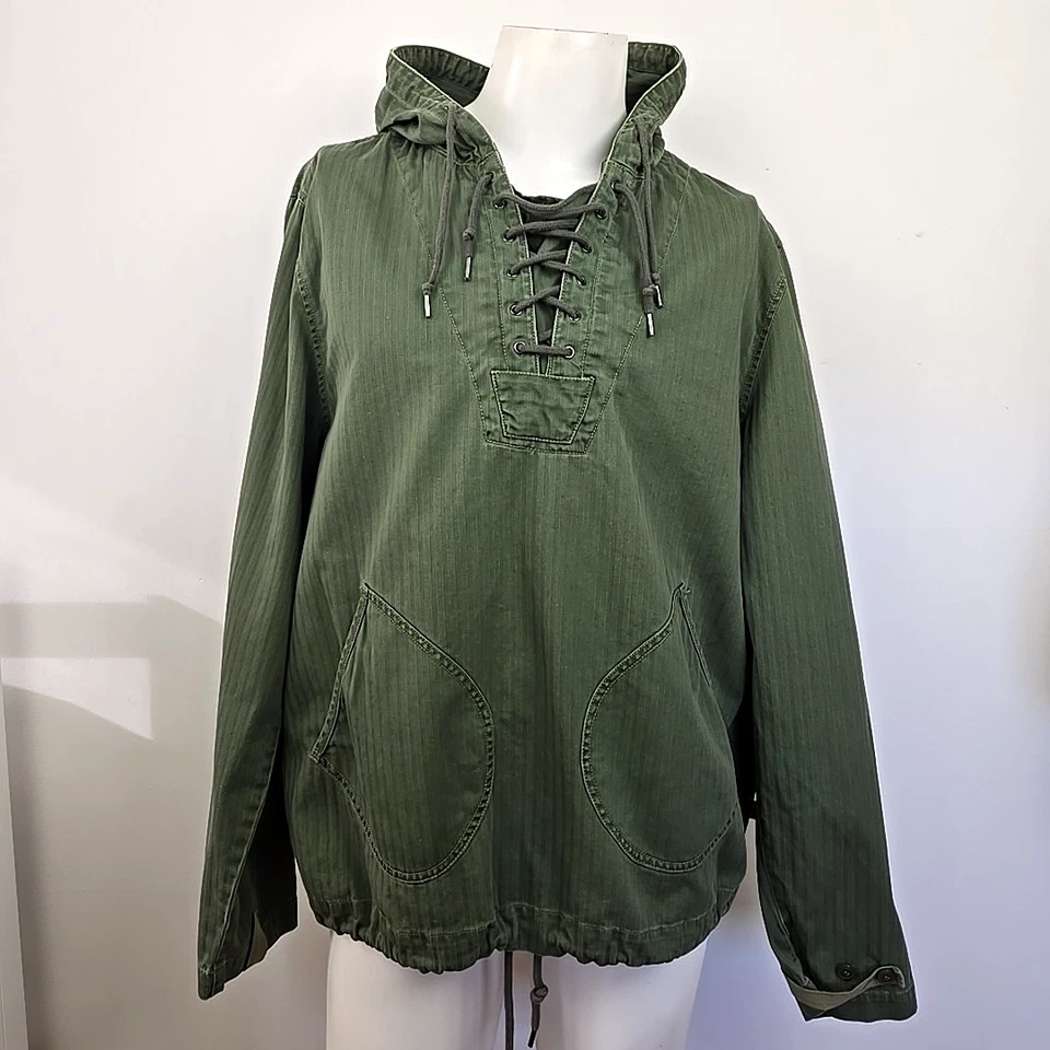 Alpha Industries Mariner Anorak Green Lace-Up Hooded Military Jacket Men's L - Image 1 of 4