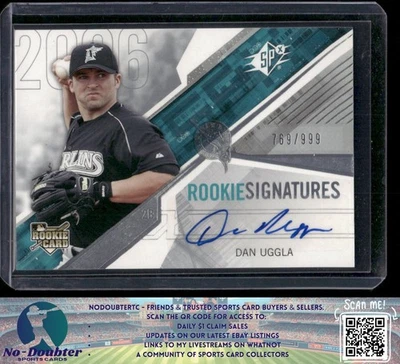2006 SPx #158 Dan Uggla SN,AU Florida Marlins 3.2B - Image 1 of 2