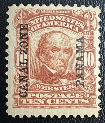 Canal Zone #8 M-OG-H A Beautiful Well Centered Clean 10¢ Red Brown 1904 Issue - Imagem 1 de 2