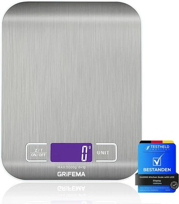 GRIFEMA GA2002 Bilancia da Cucina Smart Digitale con Funzione Tare,5kg/11 lbs - Immagine 1 di 4