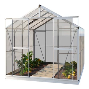 Gewächshaus mit Fundament Glasgewächshaus Sicherheitsglas Aluminium-Rahmen 3-7m² - Bild 1 von 21