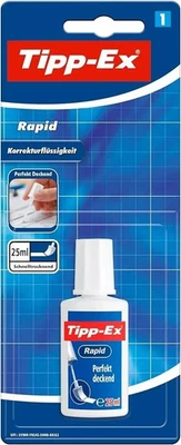 Tipp-Ex Rapid, Correction Fluid Bottle, High Quality Correction Fluid, 25ml, for