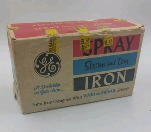 Ferro da stiro a vapore e a secco GE General Electric vintage - SOLO SCATOLA! - Foto 1 di 10