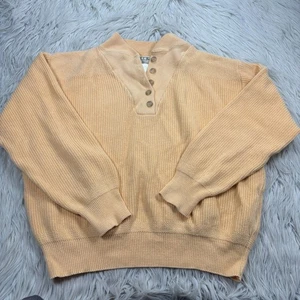 Vintage 80er 90er L.L. Bean Damen L Orange Henley Baumwolle Pullover Coastal Preppy - Bild 1 von 6