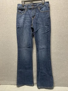 Pantalones de mezclilla Levi's para mujer talla 27/4 Demi Curve clásicos corte bota lavado oscuro desvanecido - Imagen 1 de 10