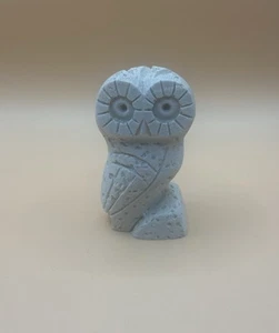 3 Inch White Stone Carved Owl - Picture 1 of 6