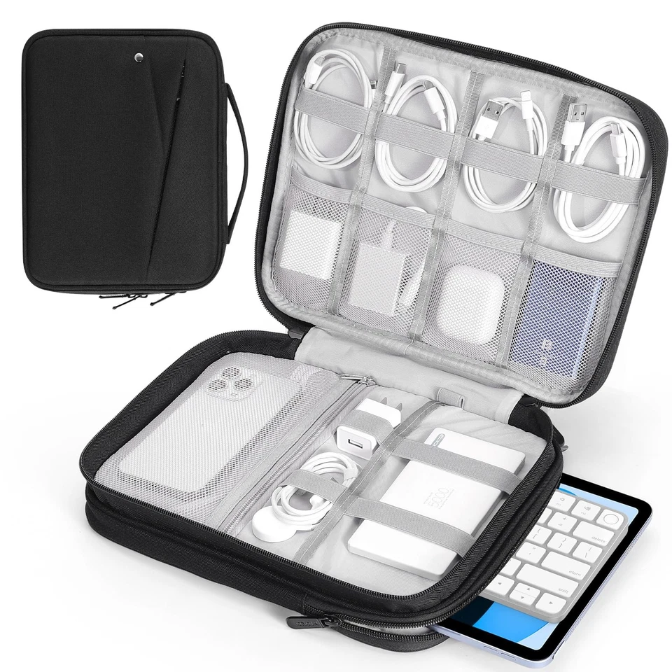 Double Layer Tablet Sleeve for 11-Inch iPad Pro and Air 2024, Black - Image 1 of 4