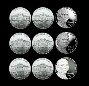 2011 2012 2013 P+D+S Jefferson Nickel Mint Proof Set & PD from Bank Rolls - Picture 1 of 3