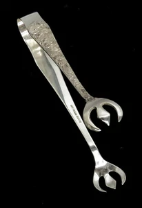 ALVIN STERLING SILVER BRIDAL BOUQUET 4 3/4" SUGAR TONGS - Picture 1 of 5