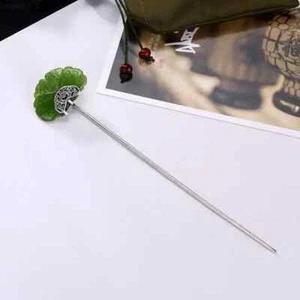 Hairpin Hair Accessories Chinese Style Retro Natural Jade Accessories Jewelry - Picture 1 of 6