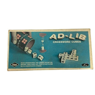Ad-Lib Crossword Cubes 1968/72 Lowe No. 948 Vintage Word Building Game - Image 1 of 4
