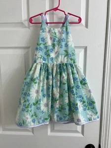 Pleiades Designs Girls Size 6 Vintage Fabric Daisy Bow Back Shortie Dress! - Picture 1 of 6
