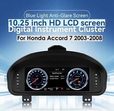 Digital Instrument Cluster Speedometer For Honda Accord 03-07 Dashboard Panel Foto 1 de 4