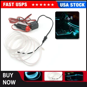Luces LED de neón interiores de coche de 16 pies decoración atmósfera EL cable cadena tira lámpara 12 V - Imagen 1 de 19