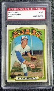 1972 TOPPS BASEBALL CARD HAND SIGNED #307 STEVE RENKO SLABBED AUTHENTIC - Picture 1 of 2