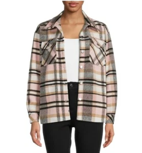 Women’s Plaid Shacket jacket shirt Wool blend Size M New, Jacket, Layer, Cozy - Picture 1 of 9