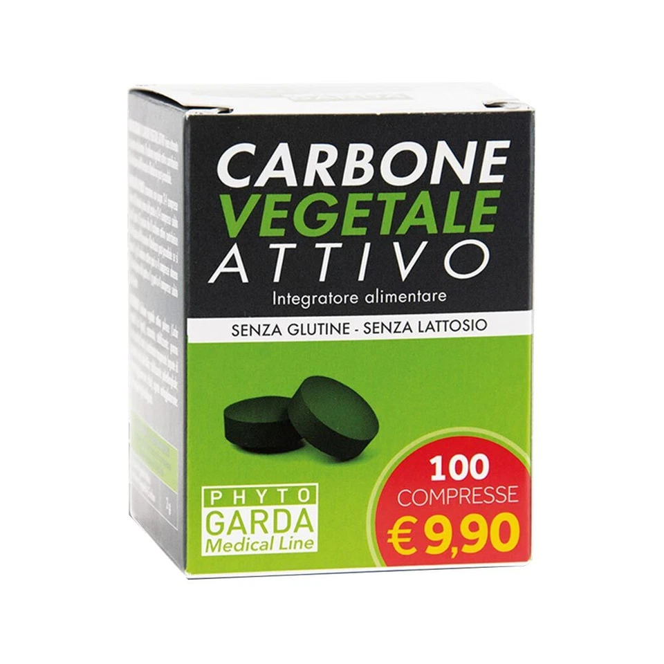 Phyto Garda Carbone Vegetale Attivo PG Integratore Alimentare, 100 Compresse - Immagine 1 di 1